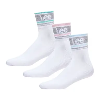 LEE sportsokken Ashna - wit met blauw/Katy Pink/Seagrass - 37-40