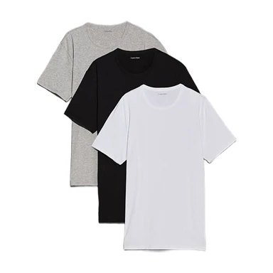 Calvin Klein 3 Pack T-Shirt Col Rond - Noir, Blanc, Gris 2XL