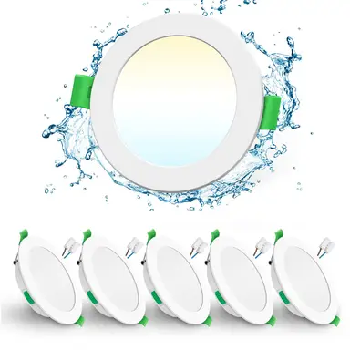 ALUSSO Spots encastrés LED ultra plats, 7 W, 230 V, spots de plafond réglables pour salle de bain IP65, spots 580 LM, blanc chaud 3000 K, blanc neutre 4000 K, blanc froid 6500 K