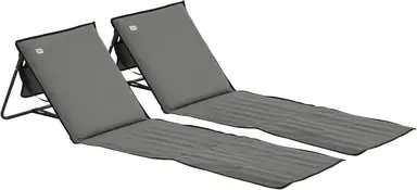 Beach Mats 2 opvouwbare luchters met verstelbare rugleuning, draagvermogen 110 kg, grijs
