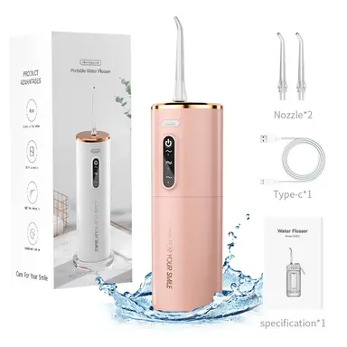 Rushi R-B31A Electric Oral Irrigator, 280 ml Water Tank, 1200 mAh Battery, Pink