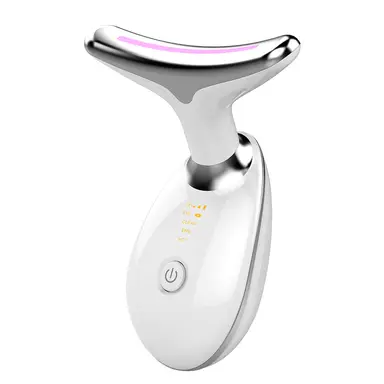 Sunluxy ES-1081 Neck Beautifier, EMS Microcurrent Care, Seven-Color LED Light Skin Rejuvenation, Sonic Vibration Deep Cleaning, 45°C Constant Temperature Hot Compress, Home Neck Care Device