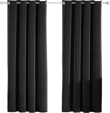 YSTYLE Lichtabschirmende Vorhänge für Schlaf- und Wohnzimmer - 2-Tlg. Set thermisch isolierende Verdunkelungsvorhänge, 140x300 CM, ZGRB, Schwarz