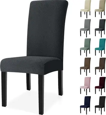 YSTYLE Esszimmerstuhlhüllen, Sitzhüllen für Esszimmerstühle, 6 Stück, JZW, Grau