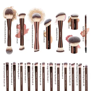 MAANGE Lot de 20 pinceaux à maquillage en aluminium de qualité professionnelle avec trousse de rangement