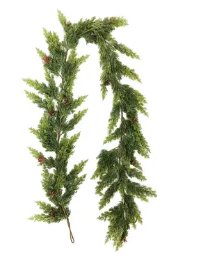 6ft Ingepakte Guirlande met Natuurlijke Dennenappels, Natuurlijk Materiaal: Dennenappels