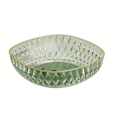 BJ Green mit Goldrand 24cm Quadrat Obstteller