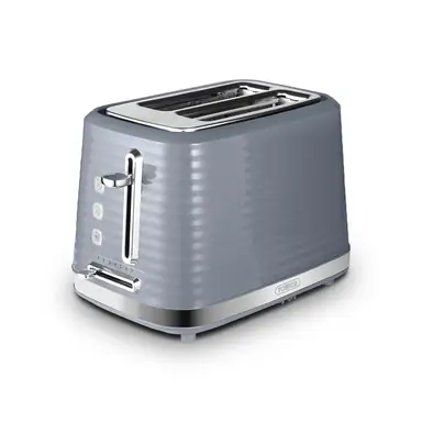 Tower T20083GRY Saturn 2-Slice Toaster with 7 Browning Levels, Defrost/Reheat/Cancel, Grey