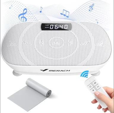 Merach Vibrationsplatte. Ganzkörpertraining, leise, automatische/manuelle Geschwindigkeit, Bluetooth-Lautsprecher