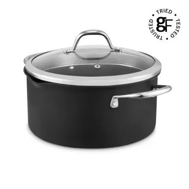 Good Food by Tower Hard Anodised 24cm Casserole Dish with Lid, Grey