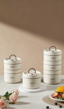 COOKER KING 304er Edelstahl Vorratsdosen, vakuumdicht, backofengeeignet & dampfresistent, Lunchbox, 4-teiliges Set