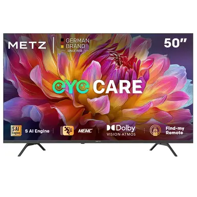 METZ UHD 50 Inch (127cm) Smart TV, 50MUF7000Z, HDR10, Dolby Vision & Atmos, MEMC, Lage Blauwlicht, Google TV, Googlecast, Tuner DVB-T/T2/C/S/S2
