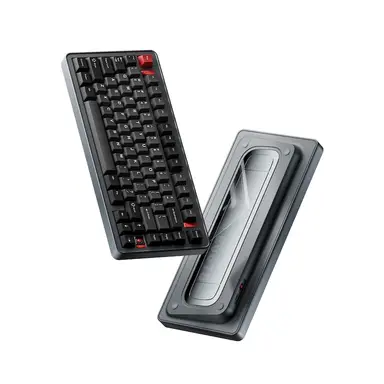 Ticktype EVO75- Anodized Basalt Grey -ANSI PP 75% Mechanical Keyboard, Wireless Gaming Keyboard, US Layout, 8000mAh Battery, Leaf Spring Mount, 80 Keys, Hot-Swappable, Custom Driver Software, RGB Backlighting