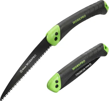 WORKPRO Handsaw Pruning Saw Foldable with Sharp Blades Made of Bi Metal, Multifunctional Folding Saw for Garden, Wood