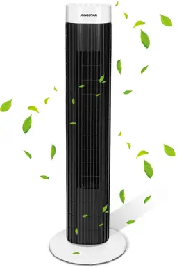 Aigostar torenventilator, 24 cm, 3 snelheden, 2-uurs timer, 45 W