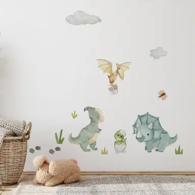 Murgall Baby Dinosaurs Wall Sticker 55x145cm 1 Sheet