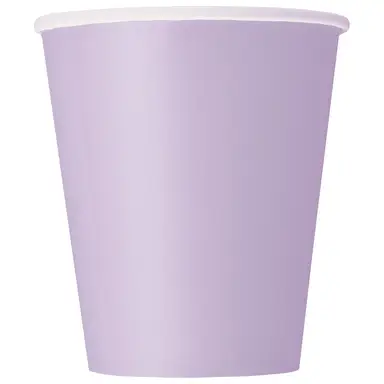 Unique Party Paper Cups, Lavender, 266ml, 14 pack