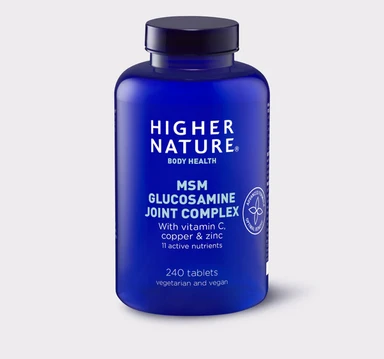Higher Nature - MSM Glucosamine Joint Complex - With Vitamin C， Copper & Zinc - 90 TABS