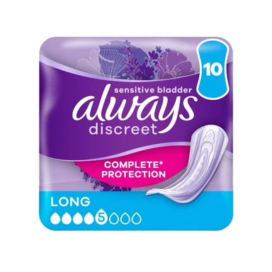 Always Discreet Long Pads 10 Pads