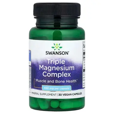 Swanson Triple Magnesium Muscle Relaxation 400 mg - 30 Capsules
