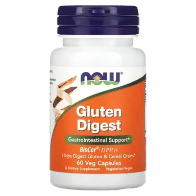 NOW Foods Gluten Digest Digestive Enzymes Capsules - 60 Vegan Capsules