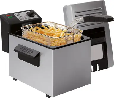 FRITEL Friteuse A103 - Friteuse / Frietpan - 3 Liter - Koude handgrepen - Deksel met filter en kijkvenster - Inklapbare handgreep - Voor 2-4 personen - 2000W