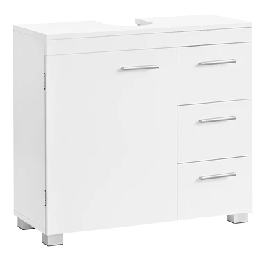VASAGLE Badkamer Onderkast 3 Lades 2 Compartimenten Wit