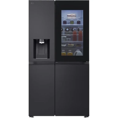 LG GSXE90EVAD Seite‑an‑Seite‑Kühlschrank mit Wasserspender, Total No Frost, InstaView, 91,3 cm breit, schwarz [Energieeffizienzklasse D]