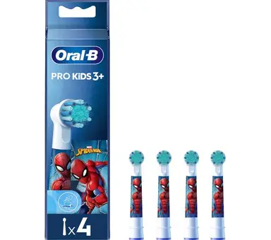 Oral-B Pro Kids Spiderman Elektrische Tandenborstelkoppen 4 Pack Zachte Borsteling