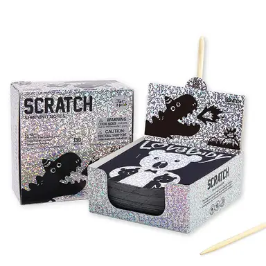Jar Melo Scratch Art Notes Set-Silver Hologram Glitter