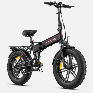 ENGWE EP-2 Boost-E-Bike, faltbares E-Bike, 48 V 13 Ah herausnehmbarer Akku, bis zu 120 km Reichweite, 20 x 4,0 Zoll Fat Tires, 7-Gang E-Bike für jedes Gelände - Schwarz