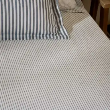 Yard Fitted Sheet Hebden Narrow Stripe 100% Cotton Navy Super King