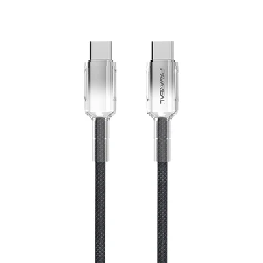 PAVAREAL Câble USB-C vers USB-C 100 W en alliage de zinc, charge ultra rapide - Noir