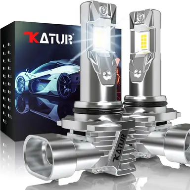 KATUR HB4 LED Headlight Bulbs, 26000LM 80W 9006 LED Bulb 6000K White Fanless Waterproof Mini Size Plug and Play, Pack of 2