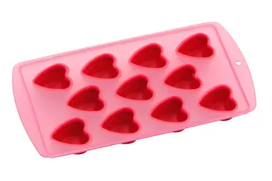 Essentials by Premier 11 Hearts Shaped Ice Cube Tray, Unique Ice Cube Tray, Thermoplastic Rubber Ice Freezing Tray