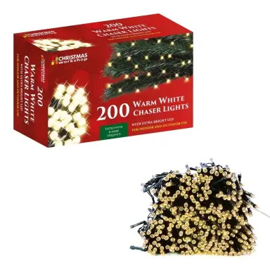 Christmas Workshop 200 LED Warm White Chaser Lights