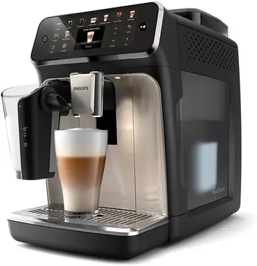 Philips EP5547/90 Fully Automatic LatteGo Espresso Machine, 5500 Series, SilentBrew Technology, Quick Start, Aromatic Coffee from Freshly Ground Beans, 20 Hot and Cold Drinks, Black Chrome