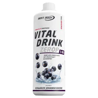 BEST BODY NUTRITION Vital Drink Zero - Schwarze Johannisbeere - 1000 ml Flasche