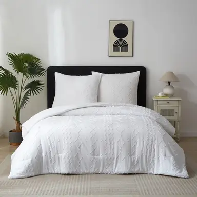 Meeallhome  Comforter Set  Tufted Comforter Set 260*220cm/60*80cm*2  White