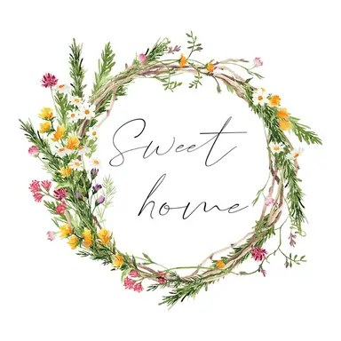 Beautiful flower door stickers, DIY door decorations,wreath