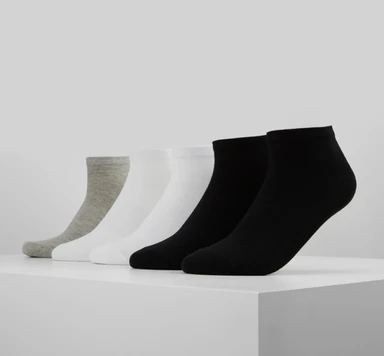 Urban Classics No-Show sokjes 5-pack, zwart/wit/grijs, maat 35-38