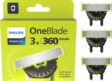Philips OneBlade 360 Opzetkoppen voor het gezicht - 3 stuks