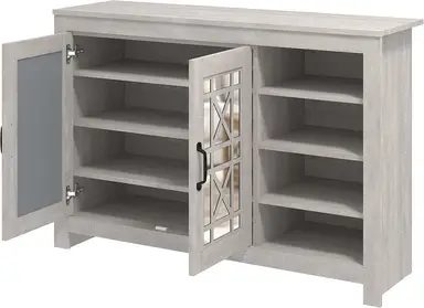 Galano Isadora 16-Pair Shoe Cabinet – Modern Shoe Storage Unit with 2 Doors & Adjustable Shelves – Freestanding Organiser for Entryway, Home or Office – Dusty Grey Oak