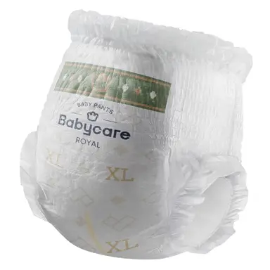 BC Babycare Couches‑culottes bébé Royal Lion Kingdom, ultra douces et respectueuses de la peau, XL pour 12‑17 kg, bébés de plus de 12 mois, 32 lingettes