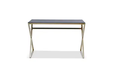jahnke Schreibtisch XTRA Desk Schwarzglas/Goldfarben