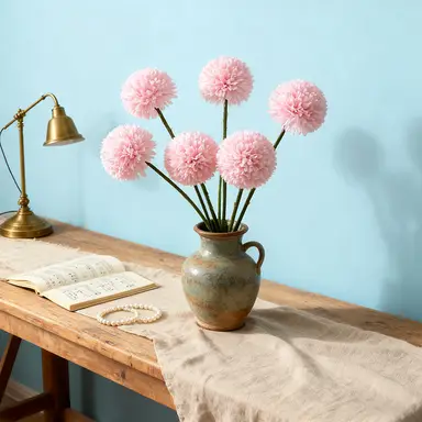 Wei's Moment 6Pcs Artificial 
Flowers Artificial Hydrangea Decoration for Wedding Vase Pink