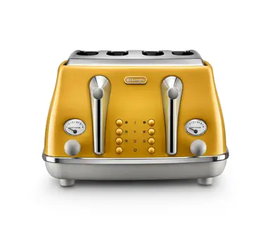 De’Longhi Icona Capitals 4 Slice Toaster, Yellow, CTOC4003.Y