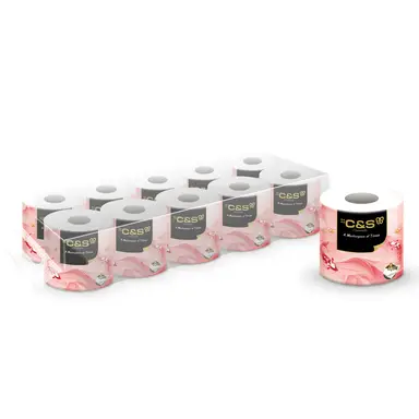 C&S Jierou Toilet Paper Roll (Oil Painting Series, Koi Pattern), 4-Ply, 200g, 10 Rolls