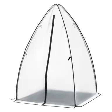 WOLTU Mini Garten Gewächshaus, Outdoor für Töpfe und Pflanzen mit Reißverschlusstür, Doppelseitige Luftpolsterfolie, Dunkelgrüne Matte, 120x120x180 cm