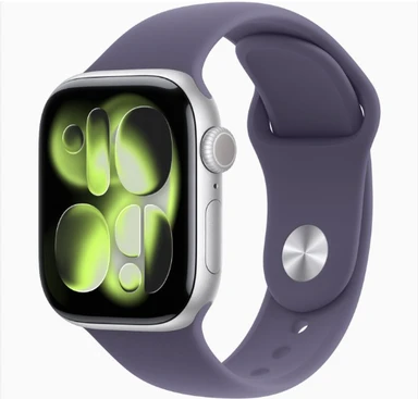 APPLE Watch Series 11 GPS + Cellular 42mm Silver Aluminium Case with Purple Fog Sport Band - S/M